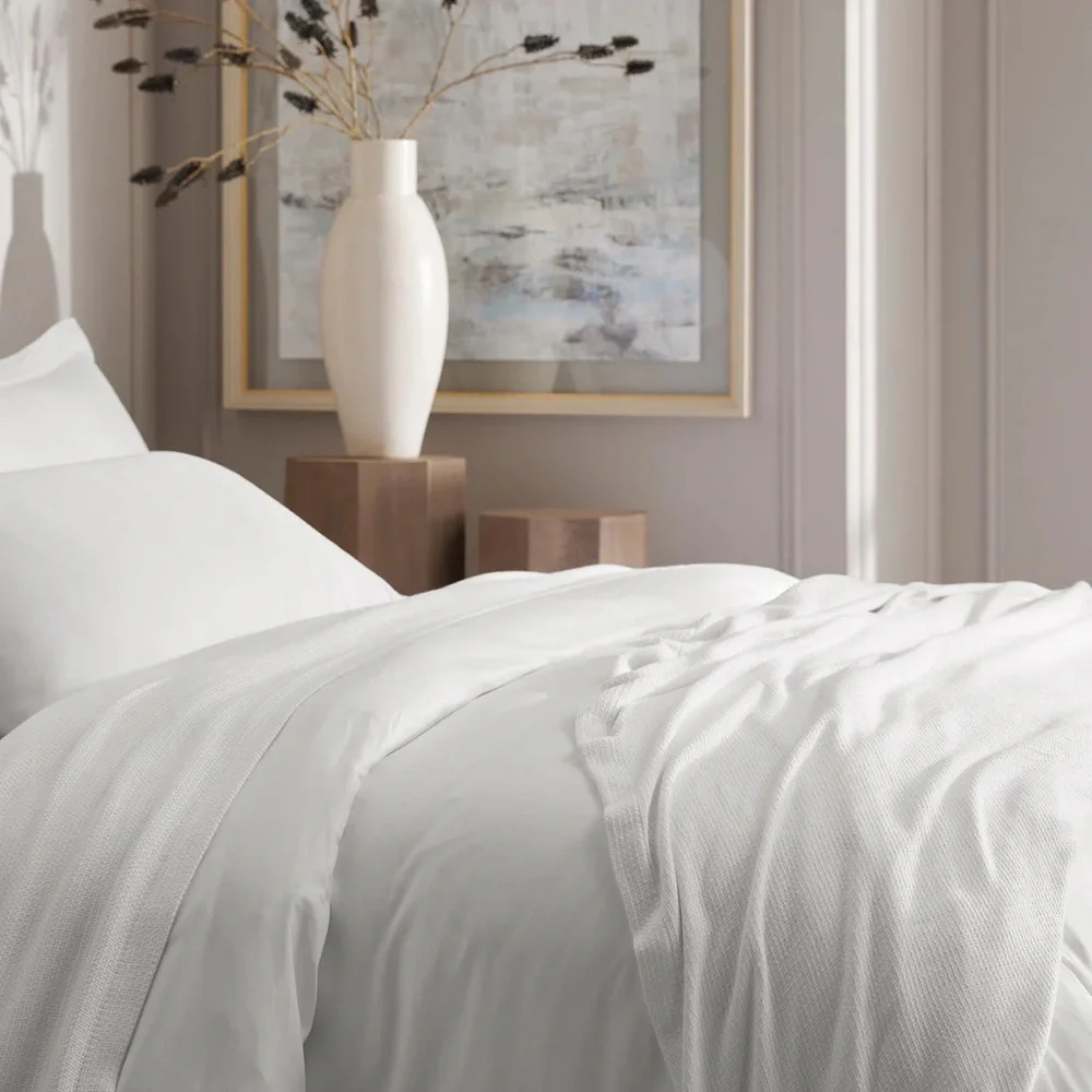 Luxurious White Waffle Blanket